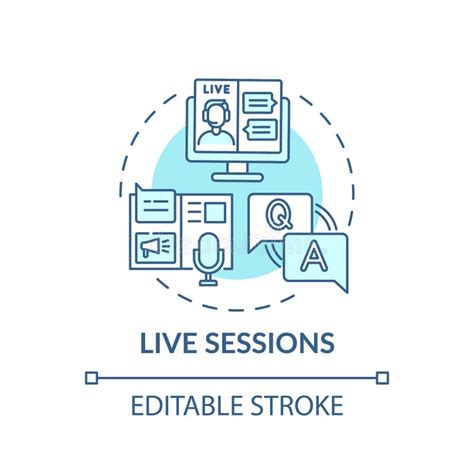 Live Sessions Concept Icon Stock Vector Illustration Of Social 214824216