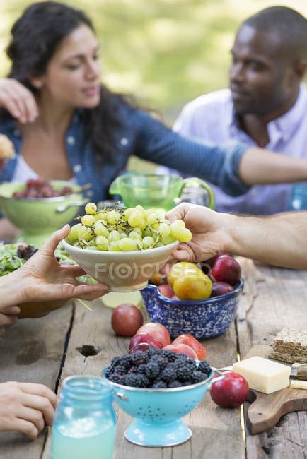 Adults And Children Eating — Female Salad Stock Photo 125627848