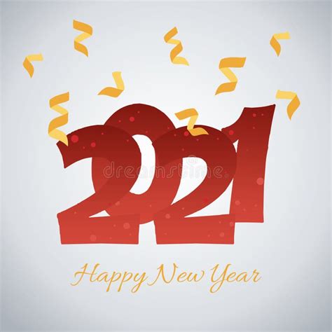 2021 Happy New Year Handwritten Lettering And Confetti Decoration