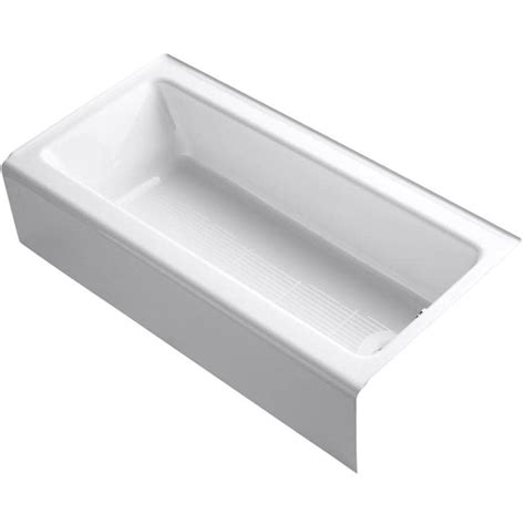Shop Kohler Bellwether White Cast Iron Rectangular Alcove Bathtub With