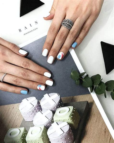 déco ongle gel minimaliste motifs géométriques nail decoration beauty nails makeup nails fun