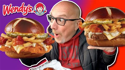 Wendys Pretzel Bacon Pub Cheeseburger Vs Spicy Chicken Pretzel Bacon