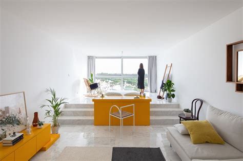 Minimal White And Yellow Apartment In Portugal In 2020 Condo Interior