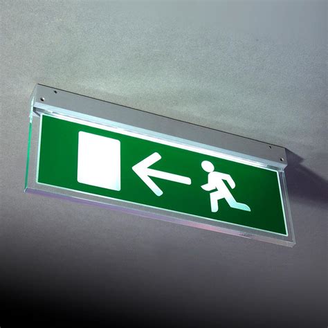 Illuminated Fire Exit Sign Wall Or Ceiling Mounted Signbox