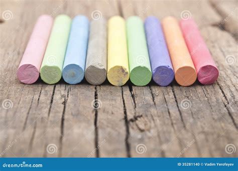 Colorful Chalks Stock Photo Image Of Drawing Table 35281140