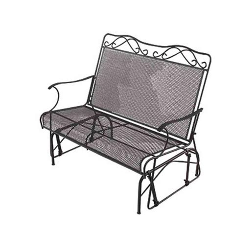 Wrought Iron Black Patio Double Glider W3929 G Bk The Home Depot
