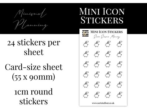 Mini Icon Stickers Save Some Money Functional Stickers For Planning