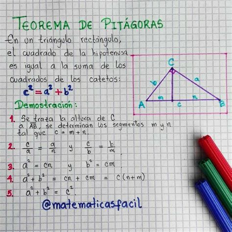 Teorema De PitÁgoras Teorema De Pitagoras Matematicas Avanzadas