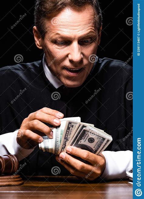 Judge In Judicial Robe Sitting At Stock Image Image Of Count Banking