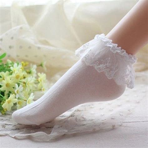 Ruffled Socks Lace Socks Ankle Socks Moda Vintage Vintage Lace Girl White Socks Girls