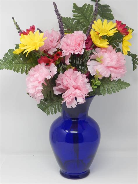 Floral Supply Online 8 3 4 Cobalt Blue Spring Garden Vase Decorative Glass Flower Vase For
