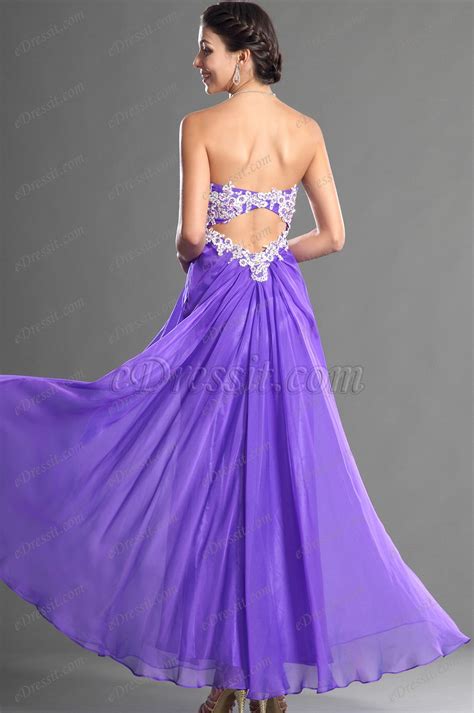 Edressit Sweetheart Strapless Purple Evening Dress 36120906