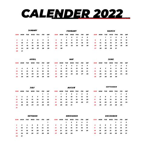 Gambar Calender 2022 Png Kalender 2022 Bulan Png Dan Vektor Dengan