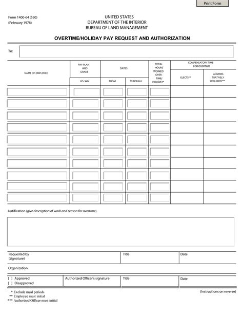 Overtime Pay Request Authorization Form - How to create an overtime Pay Request Authorization ...