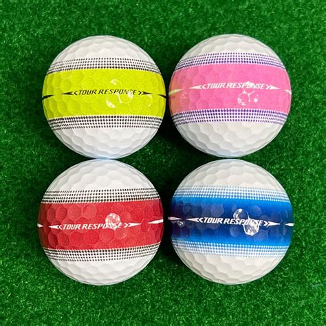 Taylormade Tour Response Stripe Golf Balls 4 New Balls Pink Red Blue Yellow Ebay
