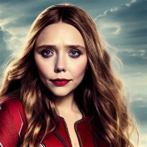 Elizabeth Olsen As Scarlet Witch Head And Shoulders Stable Diffusion