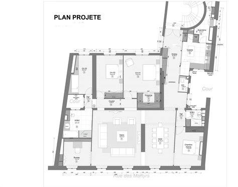 Décoration Et Rénovation Dun Appartement Haussmannien De 180m2 Plan