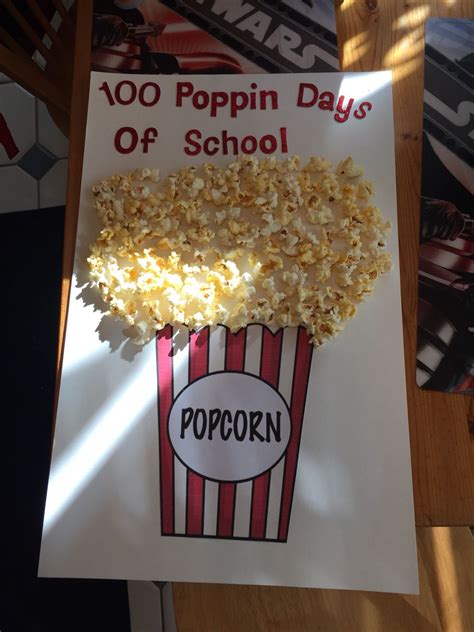 100th Day Of School Project 100 Pieces Of Popcorn 100 Day Project