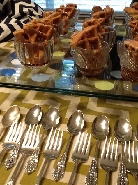 Baby Shower Brunch Waffles Served In Vintage Punch Cups Baby Shower