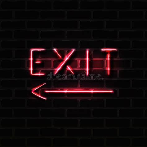 Neon Exit Sign Stock Illustration Illustration Of Electric 26277871