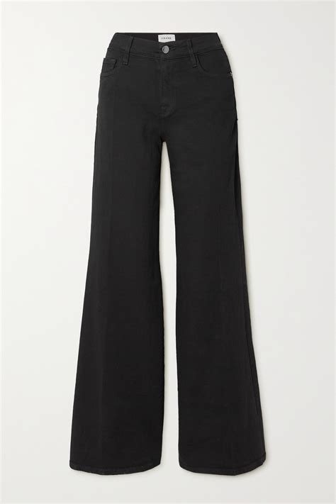 Frame Le Palazzo High Rise Wide Leg Jeans In Black ModeSens
