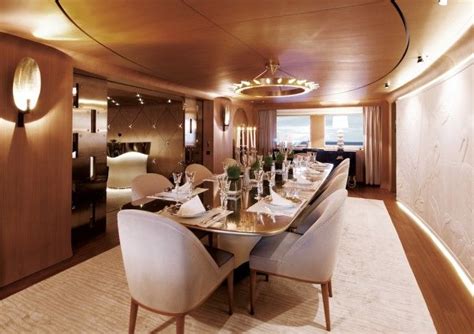 Luxury Motor Yacht Numptia Dining Room Luxurious Dining Room Luxury