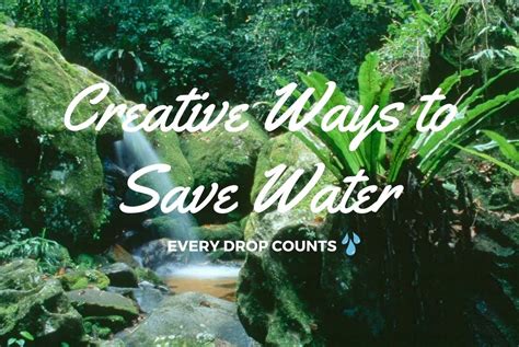 Creative Ways To Save Water Ecolife Conservation