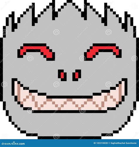 Vector Pixel Art Evil Smile Stock Vector Illustration Of Tooth Fang