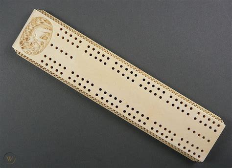 Vintage Chinese Carved Elephant Ivory Cribbage Board 46165691