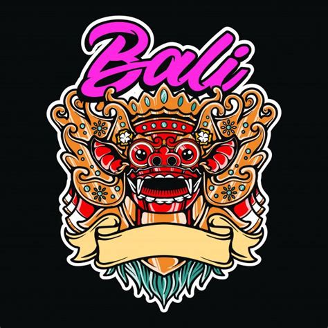 Barong Bali Traditional Mask Indonesian Culture Illustration Barong