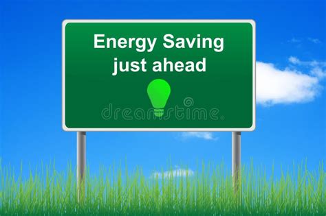 Energy Saving Concept Road Sign Stock Illustration Illustration Of