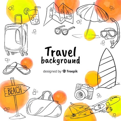 Free Vector Hand Drawn Travel Background