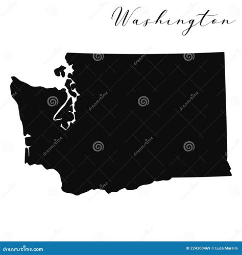 Washington State Map Stock Vector Illustration Of Geography 224300469