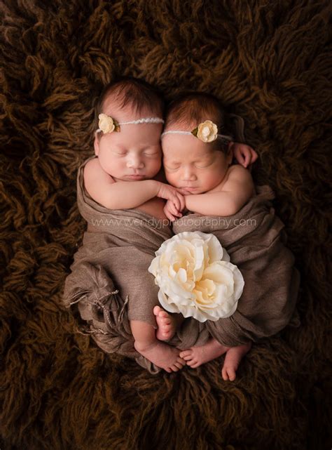 Twin Baby Girls By Vancouver Newborn Photographer Wendy J Photography