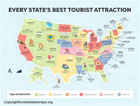 Map Of Usa Attraction United States Maps