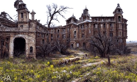 an abandoned kirkbride asylum in rural kansas deepdream