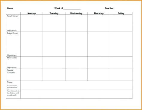 025 Free Lesson Plan Template Microsoft Word Blank Weekly With Blank