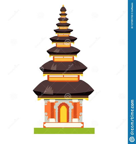 Illustration Ethnique De Vecteur De Temple De Balinese Illustration De