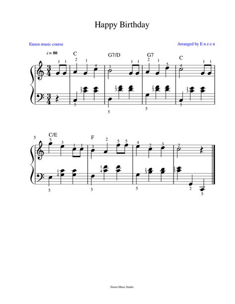 Happy Birthday Sheet Music For Piano Download Free In Pdf Or Midi