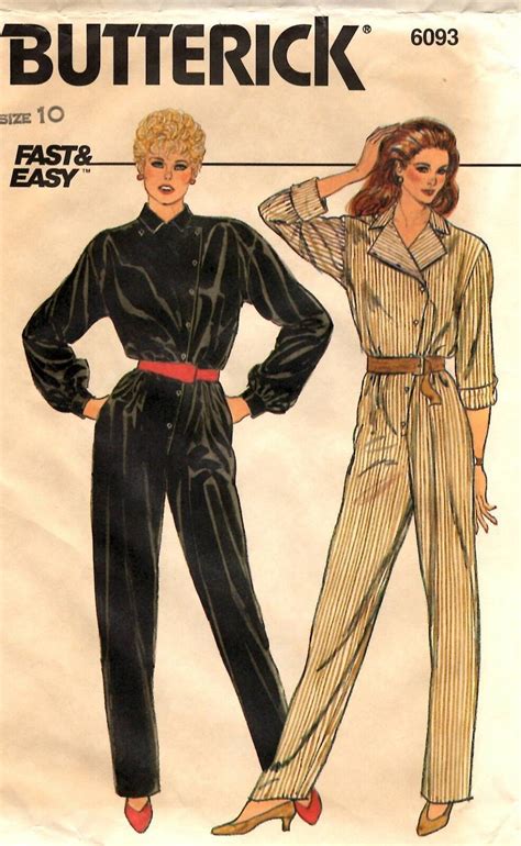 Butterick Sewing Pattern Womens Jumpsuit Lapped Front 6093 Size 10