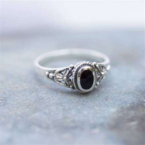 Detailed Black Onyx Sterling Silver Ring By RegalRose Silver Rings