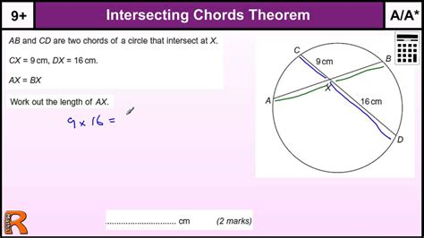 Intersecting Chords Aa Circle Theorem Gcse Higher Maths Revision Exam