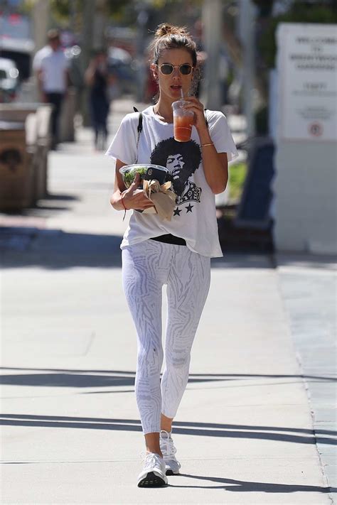 Alessandra Ambrosio Visits A Salon Before Stopping By At Sweetgreen For A Salad And Juice While