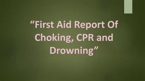 Solution Choking Cpr And Drowning Studypool
