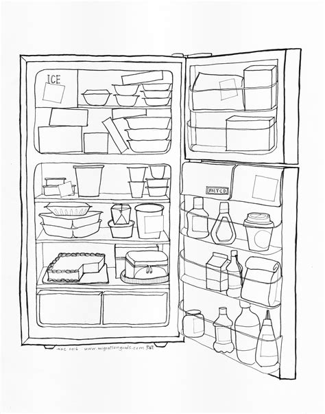 Refrigerator Coloring Pages