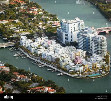 Aerial View Above Residential High Rises Miami Florida Stock Photo Alamy