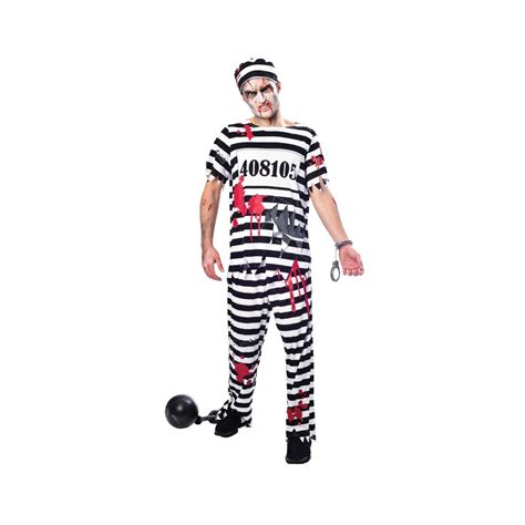 Costume Adult Zombie Convict Man L