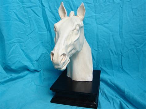 Platted Horse Bust Sculpture Crutu