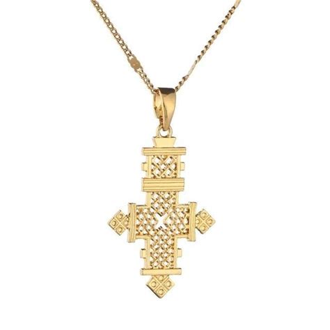 Ethiopian Gold Cross Pendant Necklaces Rlw1021 Etsy Australia