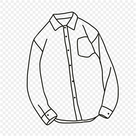 Male Casual Comfortable Shirt Clipart Black And White Shirt Clipart